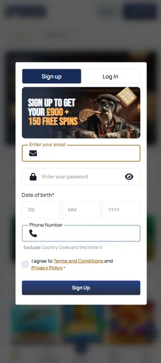 Sign Up on Phone